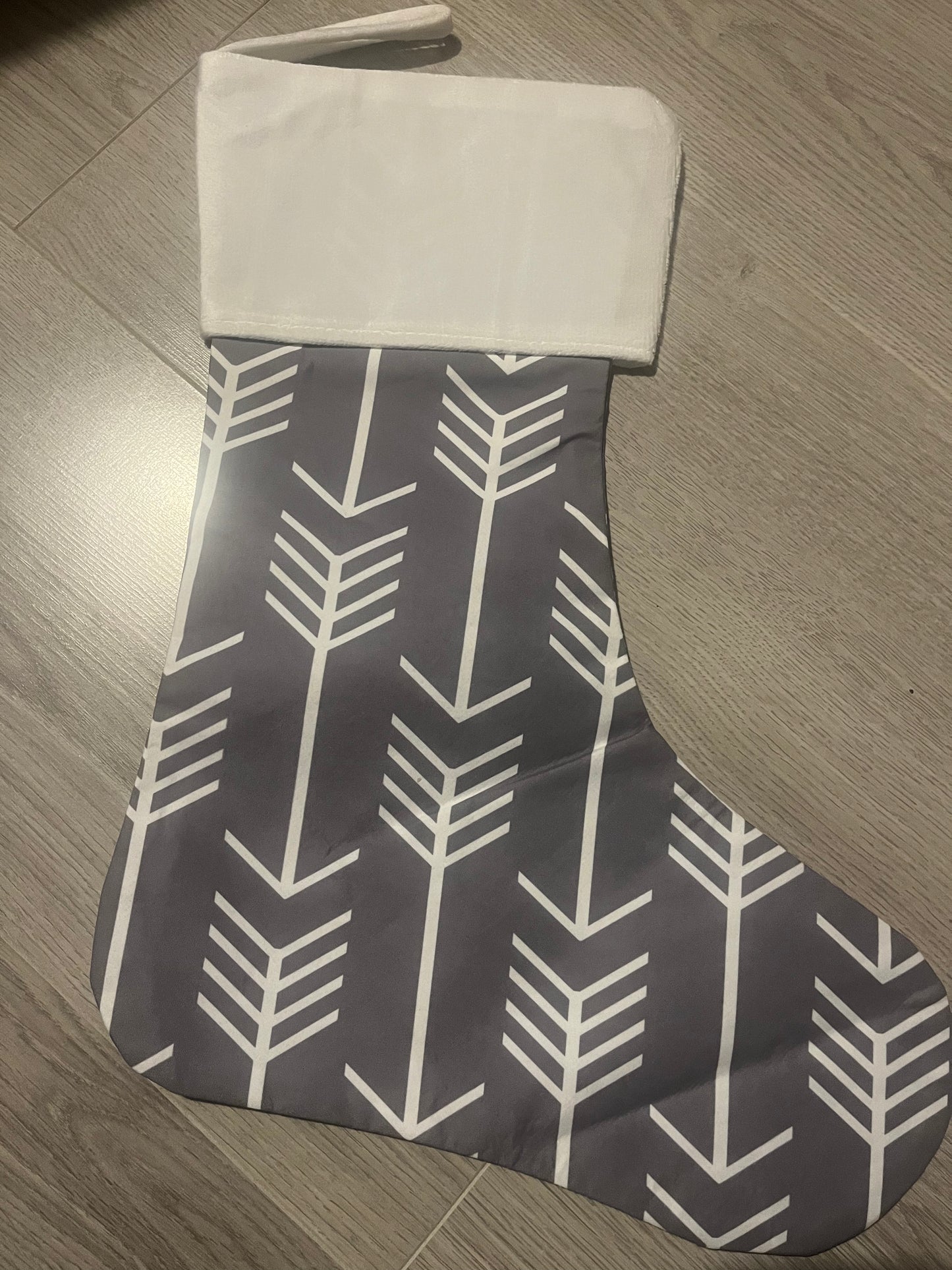 Grey Xmas stocking