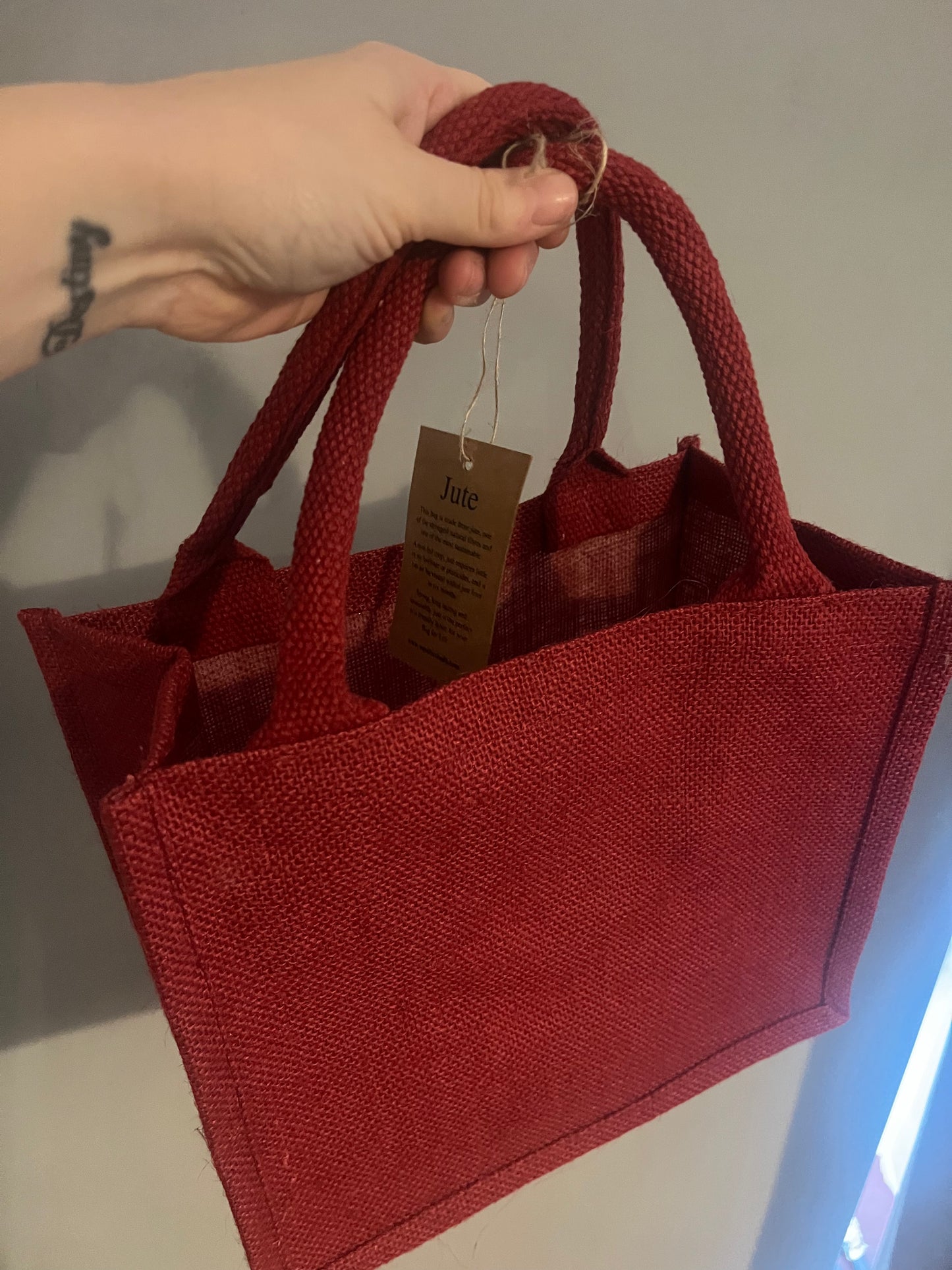 Red jute bag