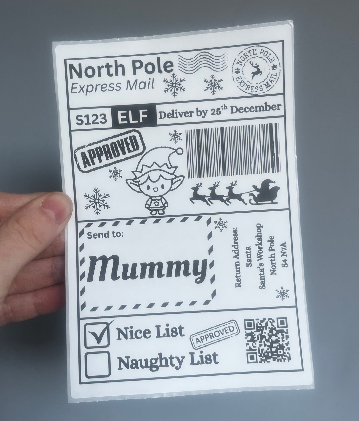 Personalised Santa Delivery Label Pack of 10 (4 designs)