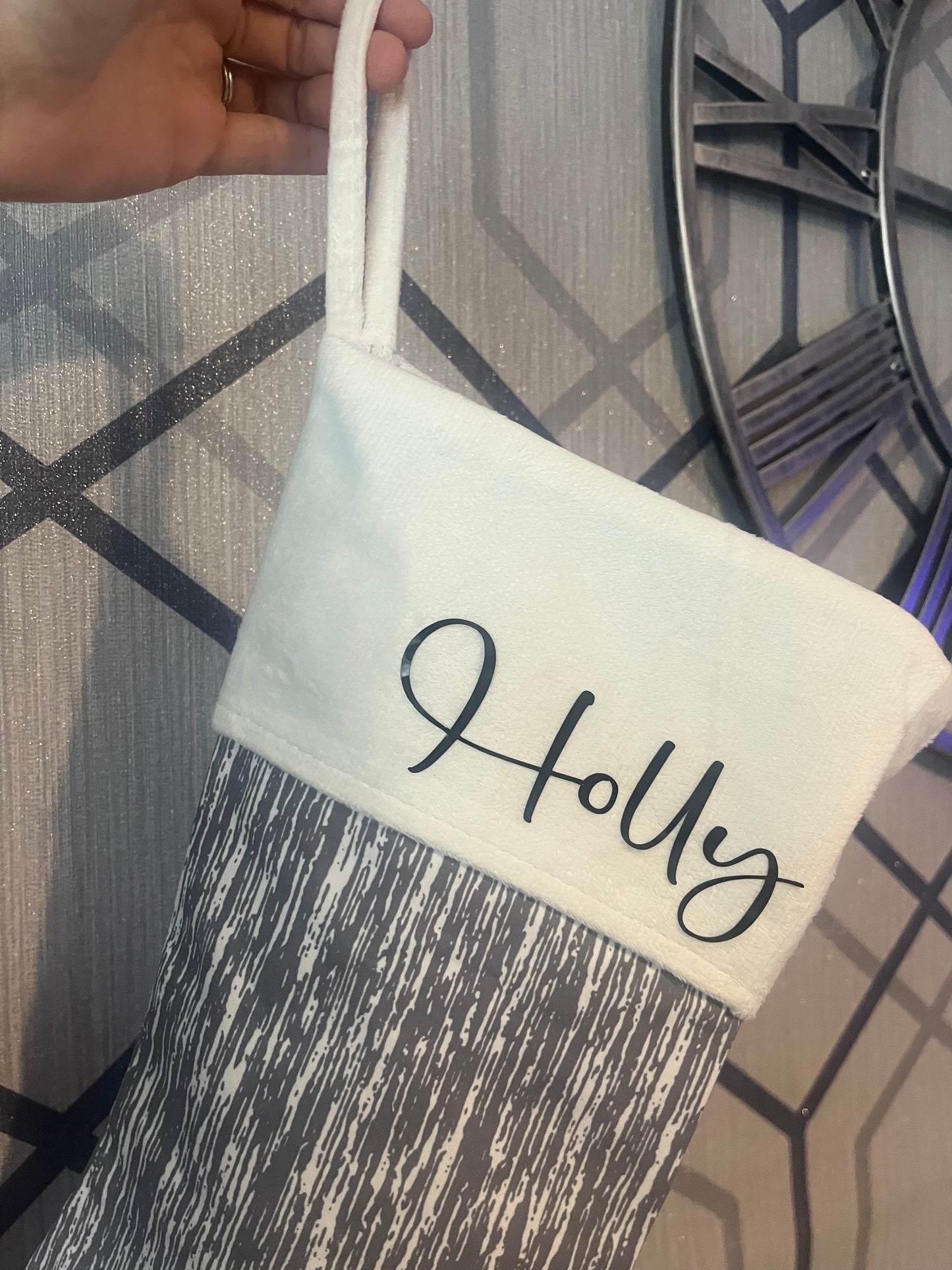 Grey Xmas stocking