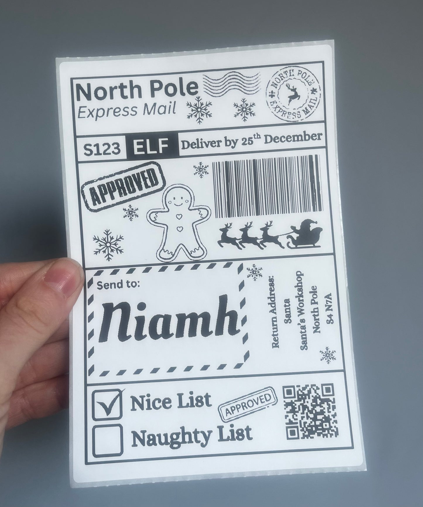 Personalised Santa Delivery Label Pack of 10 (4 designs)