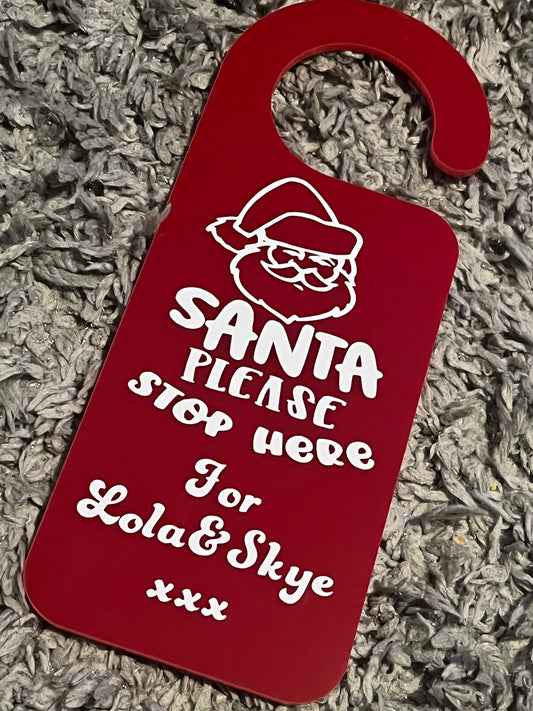 Santa please stop here door sign