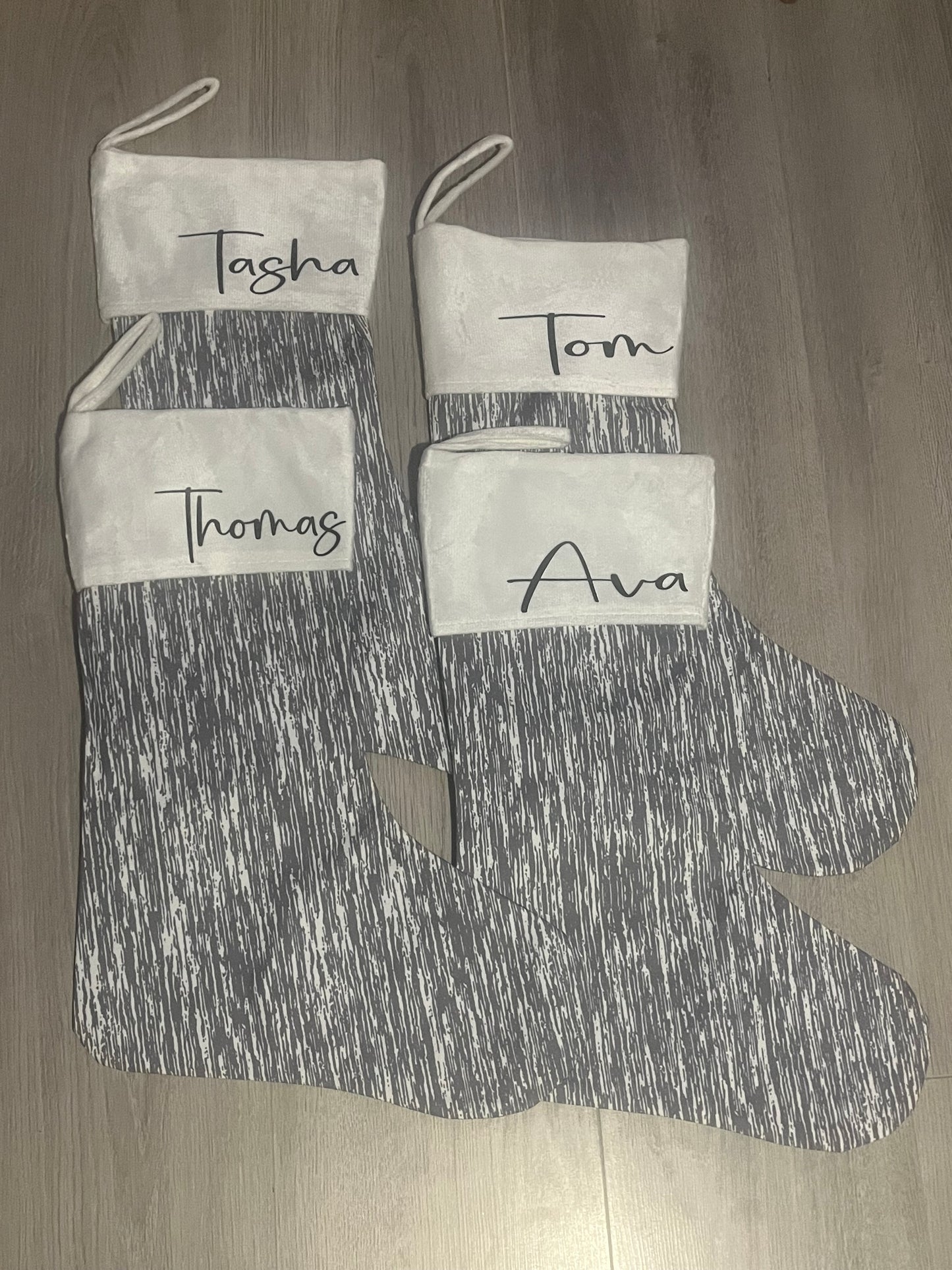 Grey Xmas stocking