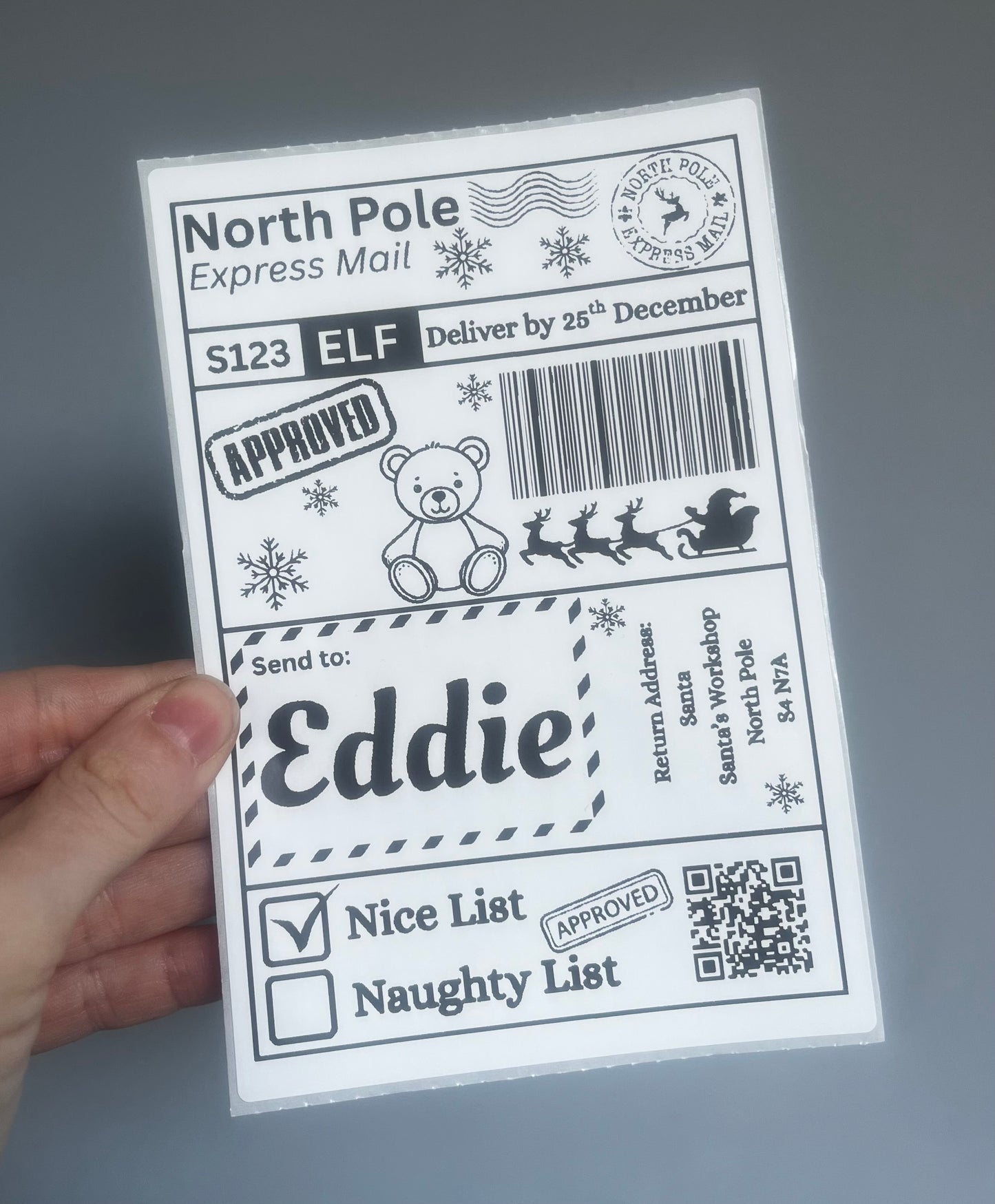Personalised Santa Delivery Label Pack of 10 (4 designs)