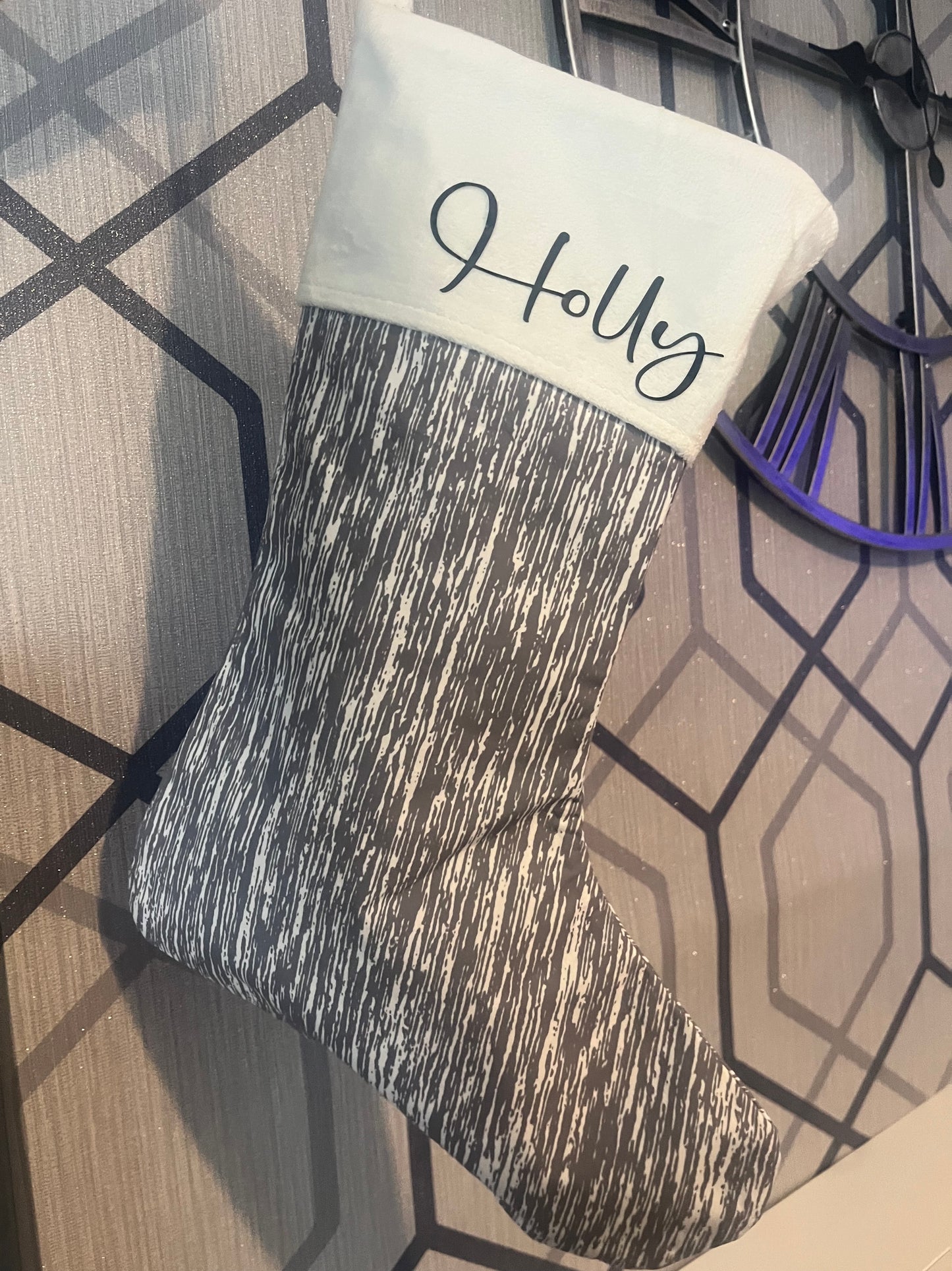 Grey Xmas stocking