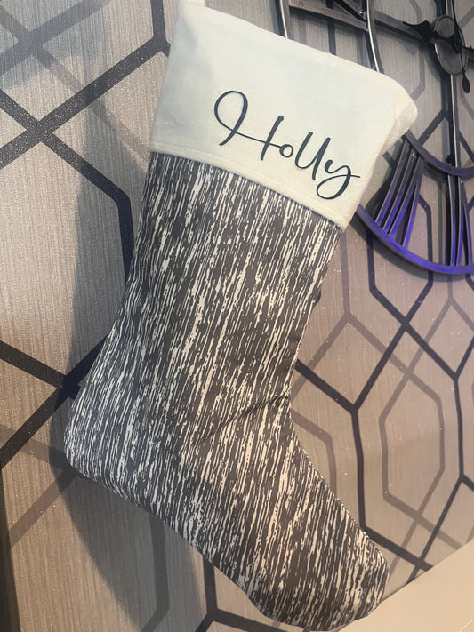 Grey Xmas stocking
