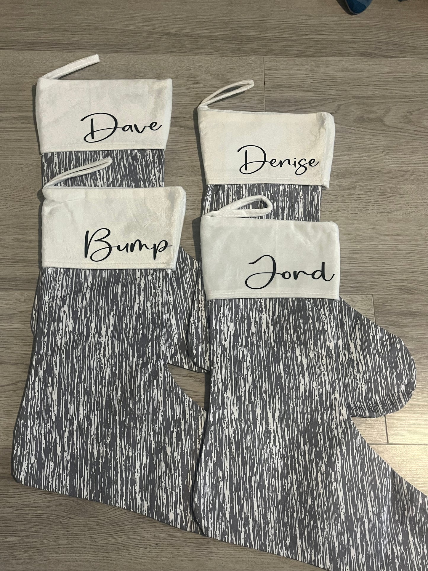 Grey Xmas stocking