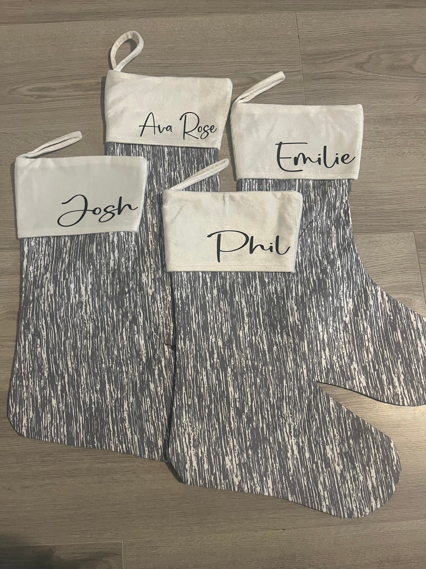 Grey Xmas stocking