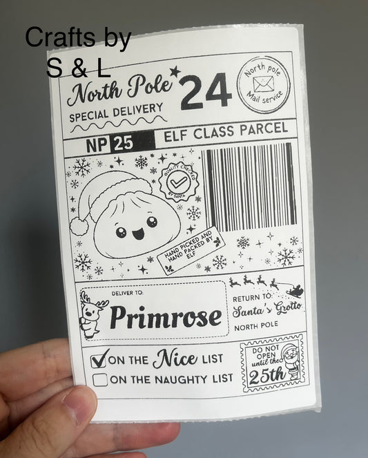 Personalised Santa Delivery Label Pack of 10 (5 designs)