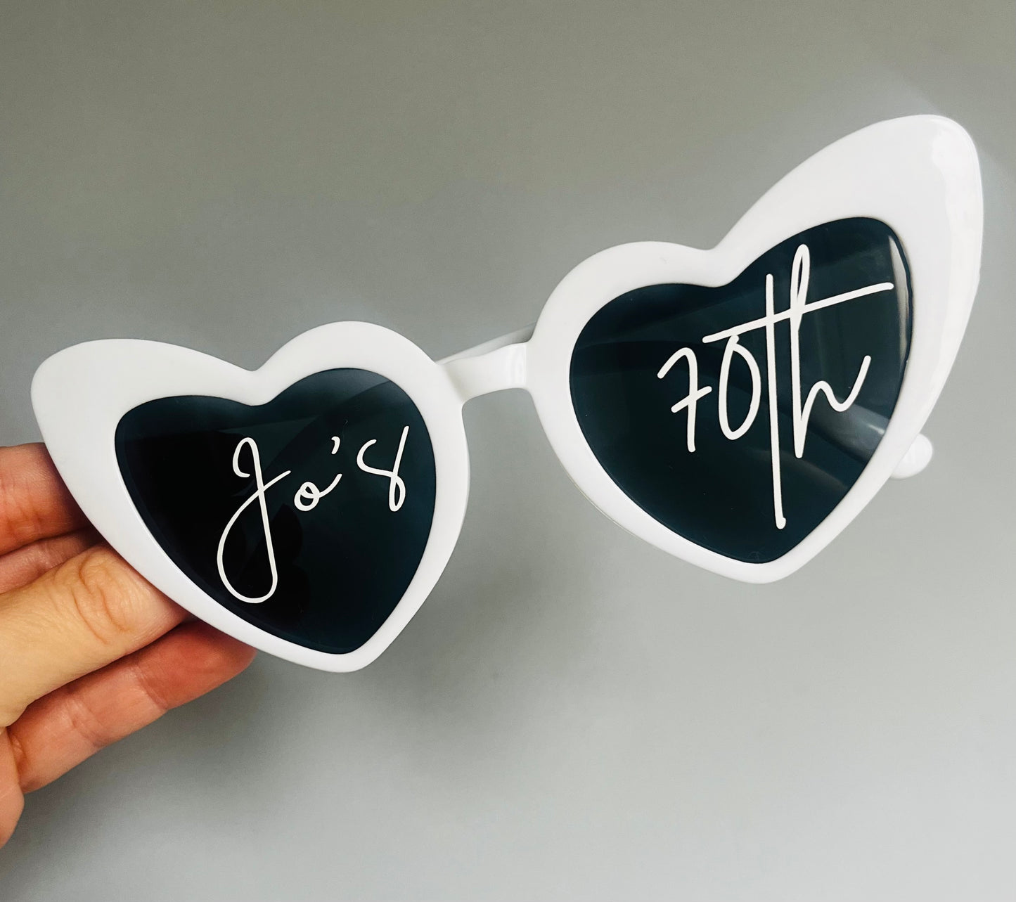 Personalised heart sunglasses