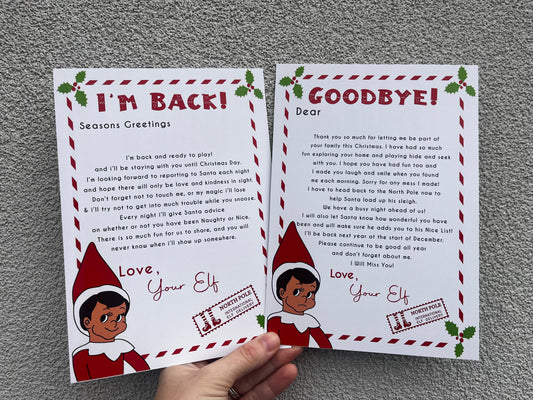 I’m Back, Goodbye Elf letters