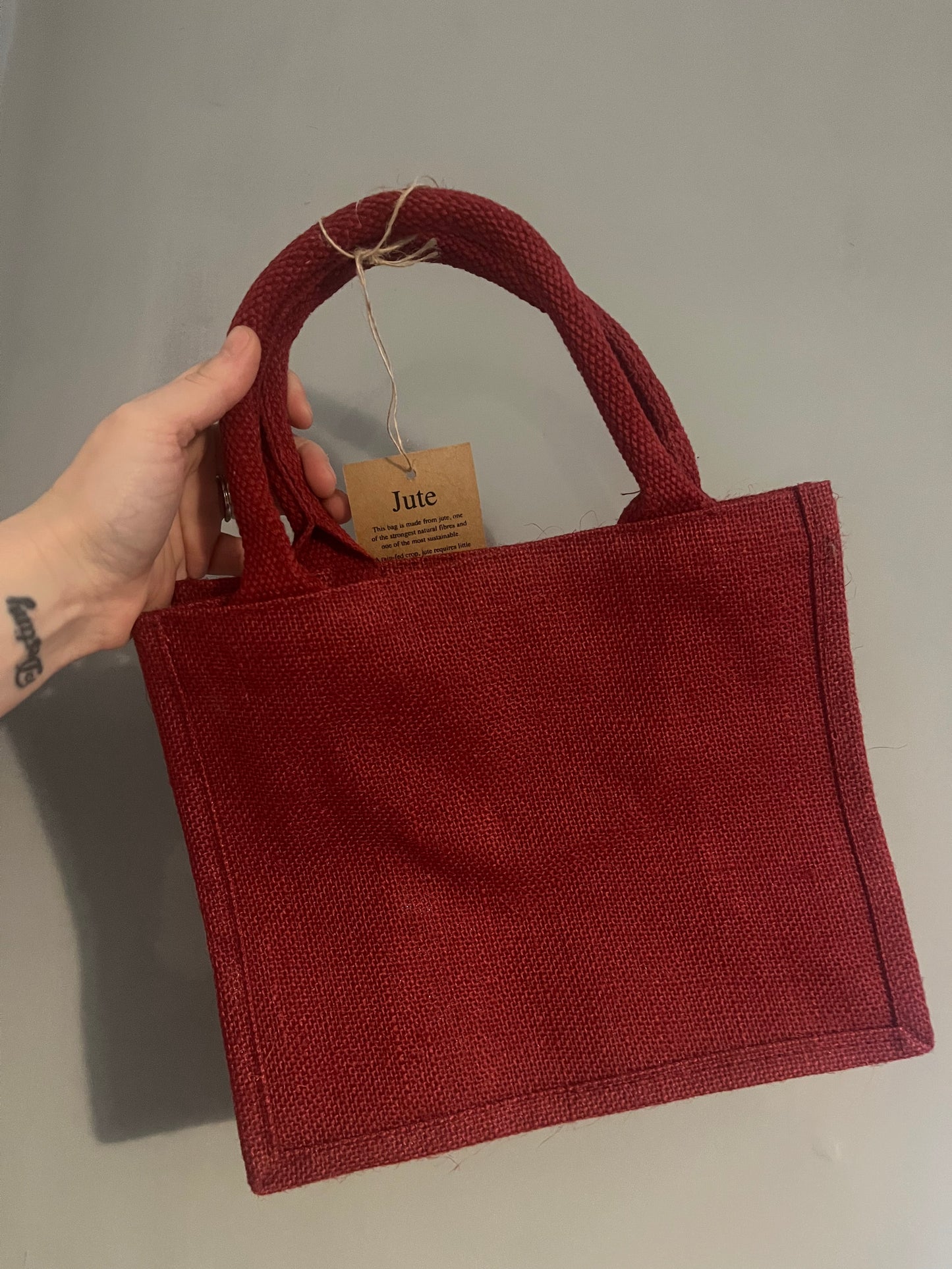 Red jute bag